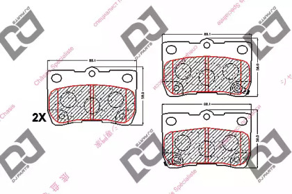 Комплект тормозных колодок DJ PARTS BP1609